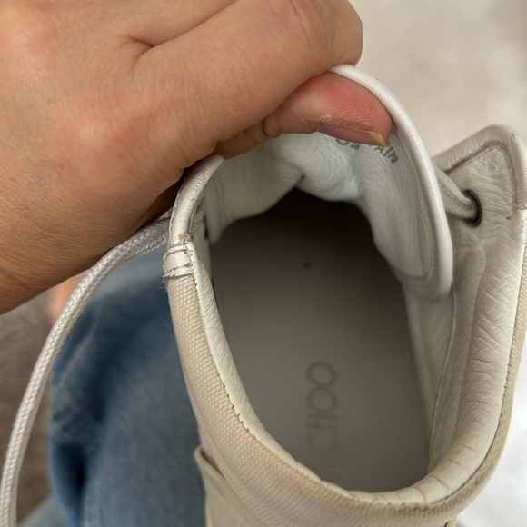 Jimmy Choo White High-Top Women's Sneakers - Picture 8 of 13